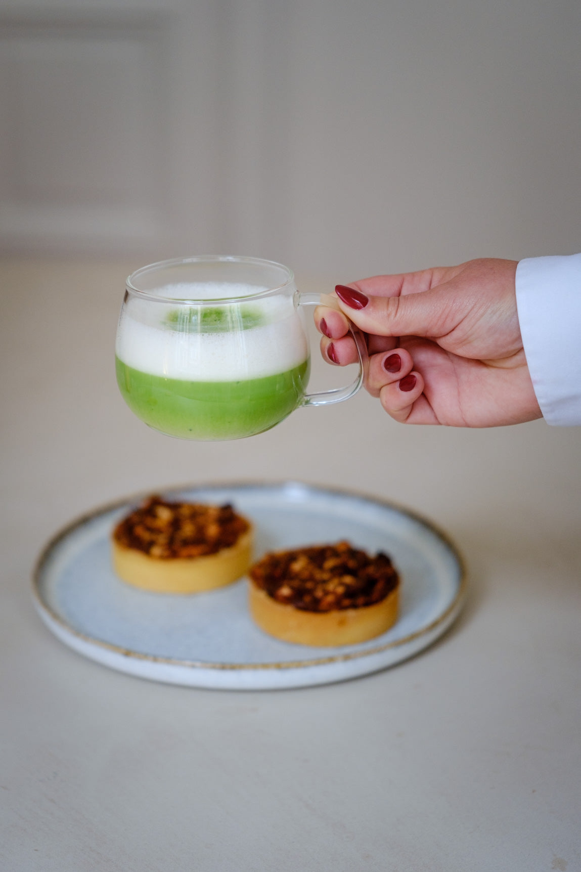 Süßer Matcha-Pulverbeutel