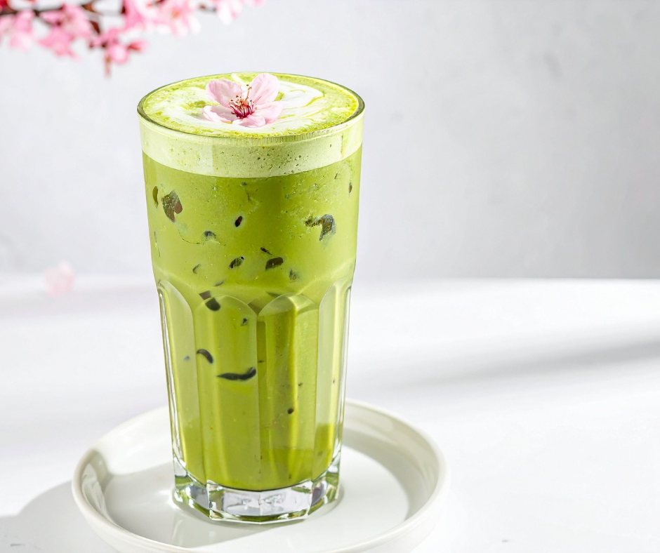 Cherry Blossom Matcha Latte