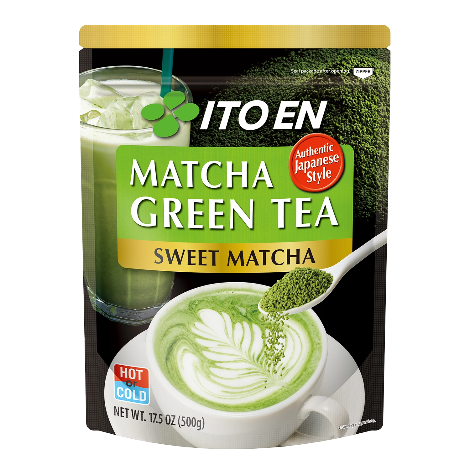 Süßer Matcha-Pulverbeutel